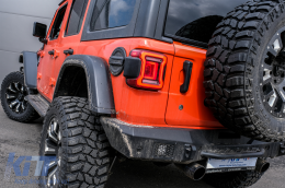 Full LED Taillights suitable for Jeep Wrangler IV JL/JLU (2018-up) RED with Dynamic StartUp and Sequential Turning Lights-image-6080367
