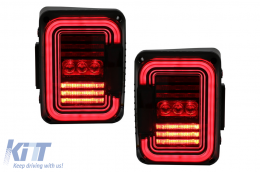 Full LED Taillights suitable for Jeep Wrangler JK (2007-2017) Smoke - TLJEWJKLED