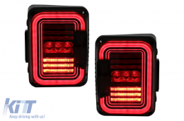 Full LED Taillights suitable for Jeep Wrangler JK (2007-2017) Smoke