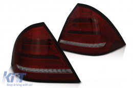 Full LED Taillights suitable for Mercedes Benz C-class W203 (2000-2004) Red Smoke with Dynamic Turn Signal - TLMBW203RSFW