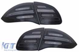 FULL LED taillights suitable for Porsche Cayenne 958 E2 92A Prefacelift (2010-2014) Black Smoke with Dynamic Indicators-image-6064693