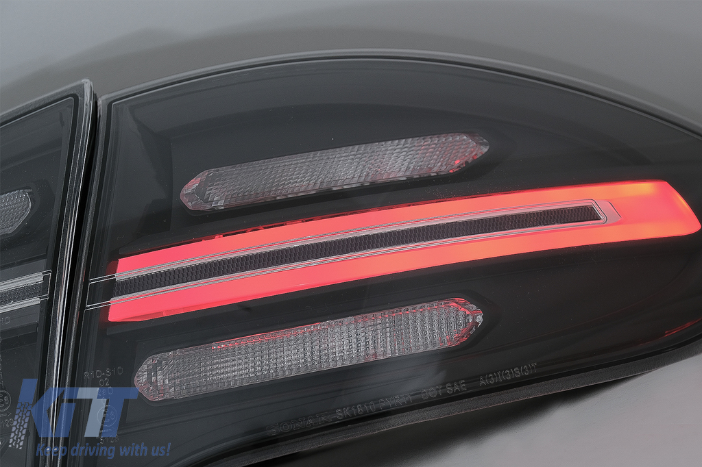 FULL LED taillights suitable for Porsche Cayenne 958 E2 92A Prefacelift  (2010-2014) Black Smoke with Dynamic Indicators - CarPartsTuning.com