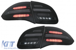 FULL LED taillights suitable for Porsche Cayenne 958 E2 92A Prefacelift (2010-2014) Black Smoke with Dynamic Indicators-image-6067450