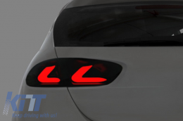Full LED Taillights suitable for SEAT Leon 1P1 Facelift (2009-2012) LightBar Black / Smoke-image-6015142