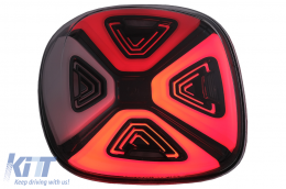 Full LED Taillights suitable for Smart ForTwo C453 A453 ForFour W453 (2014-2019) Dynamic Start-up Display Red Clear-image-6089514