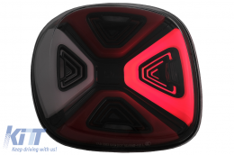Full LED Taillights suitable for Smart ForTwo C453 A453 ForFour W453 (2014-2019) Dynamic Start-up Display Red Clear-image-6089518