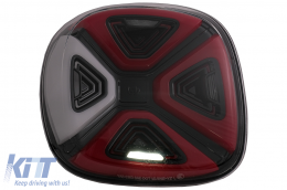 Full LED Taillights suitable for Smart ForTwo C453 A453 ForFour W453 (2014-2019) Dynamic Start-up Display Red Clear-image-6089526