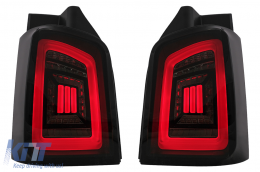 Full LED Taillights suitable for VW Transporter V T5 (2003-2009) Black Smoke Dynamic Sequential Turining Lights - TLVWT5LEDBS