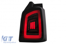 Full LED Taillights suitable for VW Transporter V T5 (2003-2009) Black Smoke Dynamic Sequential Turining Lights-image-6099562