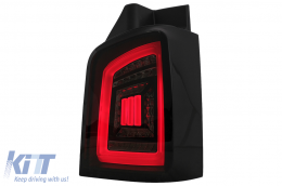 Full LED Taillights suitable for VW Transporter V T5 (2003-2009) Black Smoke Dynamic Sequential Turining Lights-image-6099563
