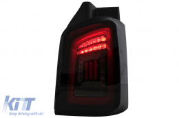 Full LED Taillights suitable for VW Transporter V T5 (2003-2009) Black Smoke Dynamic Sequential Turining Lights-image-6099570