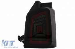 Full LED Taillights suitable for VW Transporter V T5 (2003-2009) Black Smoke Dynamic Sequential Turining Lights-image-6099577