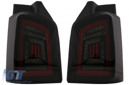 Full LED Taillights suitable for VW Transporter V T5 (2003-2009) Black Smoke Dynamic Sequential Turining Lights-image-6099578