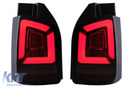Full LED Taillights suitable for VW Transporter V T5 Facelift (2010-2015) with Dynamic Turn Signal Red Smoke - TLVWT5RSLED