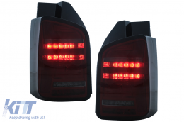 Full LED Taillights suitable for VW Transporter V T5 Facelift (2010-2015) Red Smoke Sequential - TLVWT5SEQRS