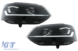 image-40-Full LED TFL Scheinwerfer für VW Transporter Caravelle Multivan T5 MOPF 10-15 Schwarz