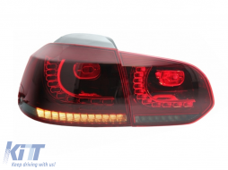 Задни светлини Full LED , подходящи за VW Golf 6 VI (2008-2013) R20 Дизайн Червен дим Turning Light Статично-image-6050956