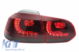Задни светлини Full LED , подходящи за VW Golf 6 VI (2008-2013) R20 Дизайн Червен дим Turning Light Статично-image-6050960
