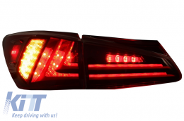 Задни светлини Full LED подходящи за Lexus IS XE20 (2006-2012) Light Bar Facelift New XE30 Red Чисто-image-6025880