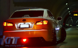 Задни светлини Full LED подходящи за Lexus IS XE20 (2006-2012) Light Bar Facelift New XE30 Red Чисто-image-6025886