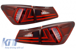 Задни светлини Full LED подходящи за Lexus IS XE20 (2006-2012) Light Bar Facelift New XE30 Red Чисто-image-6025901