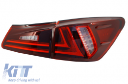 Задни светлини Full LED подходящи за Lexus IS XE20 (2006-2012) Light Bar Facelift New XE30 Red Чисто-image-6025903
