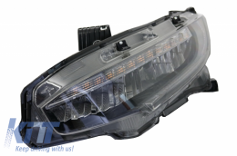 Фарове Full LED , подходящи за Honda Civic Mk10 (FC/FK) (2016-Up) седан и Хечбек с последователни Динамичен Въртящи се светлини-image-6032460