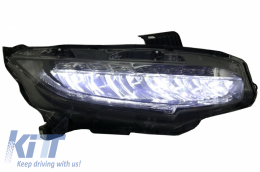 Фарове Full LED , подходящи за Honda Civic Mk10 (FC/FK) (2016-Up) седан и Хечбек с последователни Динамичен Въртящи се светлини-image-6032463