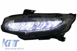 Фарове Full LED , подходящи за Honda Civic Mk10 (FC/FK) (2016-Up) седан и Хечбек с последователни Динамичен Въртящи се светлини-image-6037428