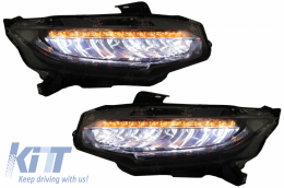 image-43-Фарове Full LED , подходящи за Honda Civic Mk10 (FC/FK) (2016-Up) седан и Хечбек с последователни Динамичен Въртящи се светлини