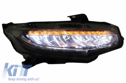 Фарове Full LED , подходящи за Honda Civic Mk10 (FC/FK) (2016-Up) седан и Хечбек с последователни Динамичен Въртящи се светлини-image-6037430