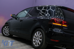 Задни светлини Full LED , подходящи за VW Golf 6 VI (2008-2013) R20 Дизайн Red Череша с последователни Динамичен Въртящи се светлини (LHD и RHD)-image-6089151