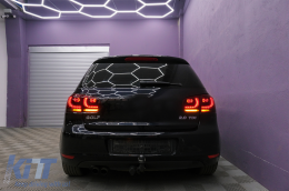 Задни светлини Full LED , подходящи за VW Golf 6 VI (2008-2013) R20 Дизайн Red Череша с последователни Динамичен Въртящи се светлини (LHD и RHD)-image-6089152