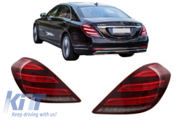 Задни светлини Full LED , подходящи за Mercedes S-Class W222 (2013-2017) с последователни Динамичен Въртящи се светлини Facelift Дизайн-image-6074017