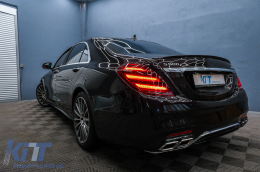Задни светлини Full LED , подходящи за Mercedes S-Class W222 (2013-2017) с последователни Динамичен Въртящи се светлини Facelift Дизайн-image-6090179