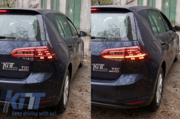 Full LED Задни светлини , подходящи за VW Golf 7 & 7.5 VII (2012-2019) Facelift Retrofit G7.5 Look Динамичен Sequential Въртящи се светлини Dark Черешово черно-image-6043342