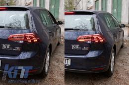 Full LED Задни светлини , подходящи за VW Golf 7 & 7.5 VII (2012-2019) Facelift Retrofit G7.5 Look Динамичен Sequential Въртящи се светлини Dark Черешово черно-image-6043343