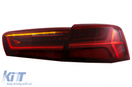 Задни светлини Full LED , подходящи за Audi A6 4G C7 Лимузина (2011-2014) Червен Чисто Facelift Дизайн с последователни Динамичен Въртящи се светлини-image-6042654