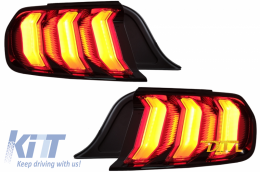 Full LED Задни светлини , подходящи за Ford Mustang VI S550 (2015-2019) Червен с Динамичен последователни Въртящи се светлини-image-6059824