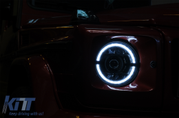 Full LED Фарове подходящи за Mercedes G-Class W463 (2007-2017) Черен Facelift 2018 Дизайн-image-6088983