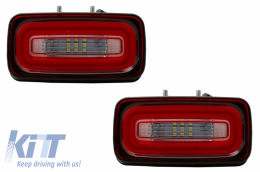 Full LED лента за Задни светлини светлини с фарове за мъгла, подходящи за Mercedes G-class W463 (1989-2015) ЧЕРВЕНИ Динамичен последователни Въртящи се светлини-image-6047417