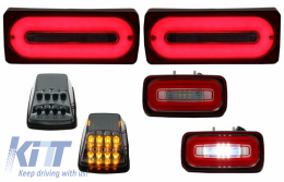 image-77-Full LED Задни светлини светлини с фарове за мъгла и Въртящи се светлини, подходящи за Mercedes G-class W463 (1989-2015) ЧЕРВЕНИ Динамичен последователни Въртящи се светлини