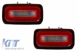 Full LED Задни светлини светлини с фарове за мъгла и Въртящи се светлини, подходящи за Mercedes G-class W463 (1989-2015) ЧЕРВЕНИ Динамичен последователни Въртящи се светлини-image-6047445
