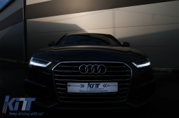 Full LED Фарове подходящи за Audi A6 4G C7 (2011-2018) Facelift Matrix Дизайн Sequential Динамичен Въртящи се светлини-image-6075257