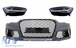 image-14-Предна Броня с Full LED Фарове , последователни Динамичен Въртящи се светлини , подходящи за Audi A6 C7 4G (2011-2018) RS6 Matrix Дизайн