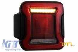 Full LED Задни светлини , подходящи за Jeep Wrangler IV JL/JLU (2018-up) RED с Динамичен стартиране и последователни Въртящи се светлини-image-6059503