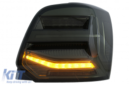 Задни светлини Full LED подходящи за VW Polo 6R 6C 61 (2011-2017) Последователни Динамичен Въртящи се светлини Vento Look дим-image-6073703