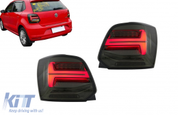 Задни светлини Full LED подходящи за VW Polo 6R 6C 61 (2011-2017) Последователни Динамичен Въртящи се светлини Vento Look дим-image-6074208