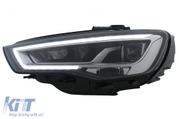 Full LED Фарове , подходящи за Audi A3 8V Pre-Facelift (2013-2016) Надстройка за Халоген с последователни Динамичен Въртящи се светлини LHD-image-6074896