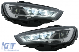 Full LED Фарове , подходящи за Audi A3 8V Pre-Facelift (2013-2016) Надстройка за Халоген с последователни Динамичен Въртящи се светлини LHD-image-6074906